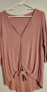 Blush Quarter Sleeve Blouse